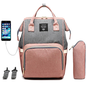 Maternity and Diaper Bag - USB Backpack - Waterproof