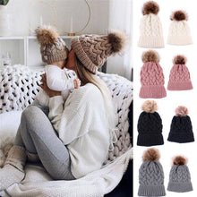 Load image into Gallery viewer, Mother - Daughter Warm Knitted Hats
